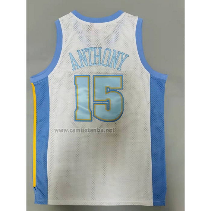 Camiseta Denver Nuggets Carmelo Anthony #15 Mitchell & Ness 2006-07 Blanco